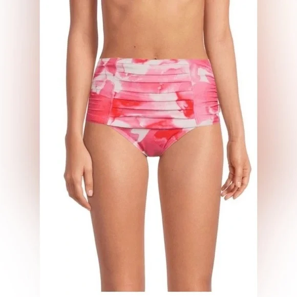 Calvin Klein High Waist Pleated Bikini Swim Bottoms - Picture 2 of 6